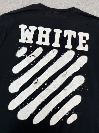 Off White x SSENSE Diagonal Spray Paint Tee Black (USED)