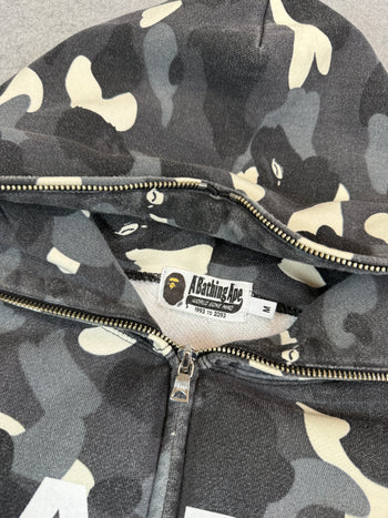 BAPE City Camo Spell Out Full Zip Hoodie Grey (USED)