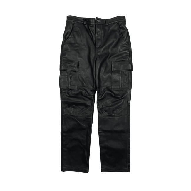 OVO x Roots Leather Cargo Pants Black