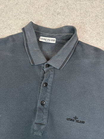 Stone Island Button-up Polo Shirt Dark Gray