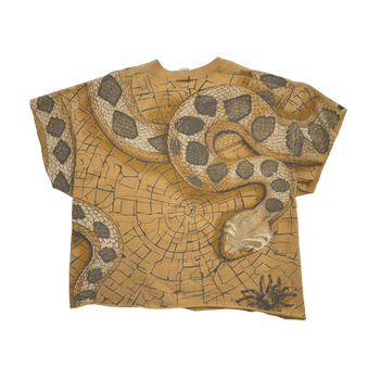 Vintage Snake Print AOP Cropped Tee Sand