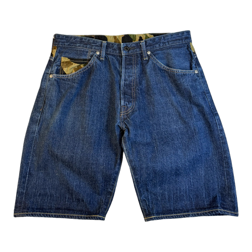 BAPE Ape Star Indigo Denim Shorts (USED) | Vintage Clothing Store Canada