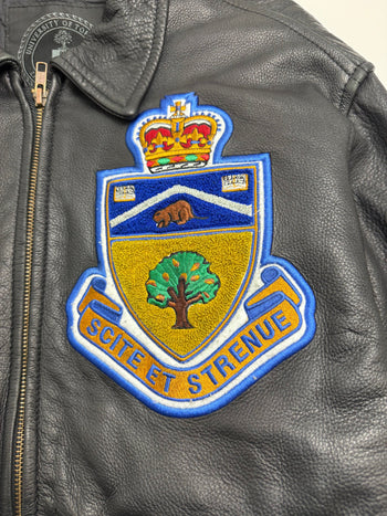 Vintage U of T Engineering Leather Varsity Jacket Black