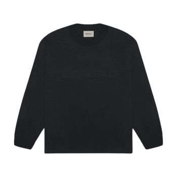 Fear Of God Essentials Boxy Long Sleeve Tee Applique Logo Black