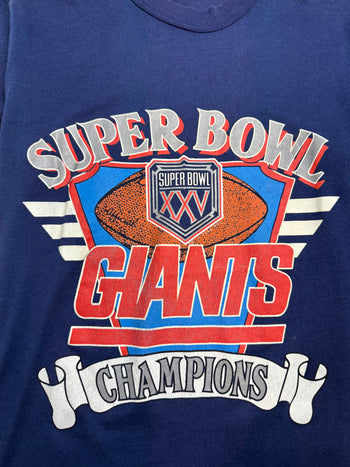 Vintage 90s New York Giants Super Bowl XXV Champs Tee Navy
