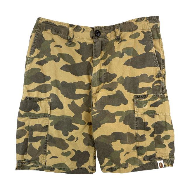 BAPE 1st Camo Cargo Shorts Green (USED)