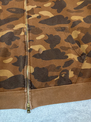 2000s BAPE OG Camo Full Zip Hoodie Brown (USED)