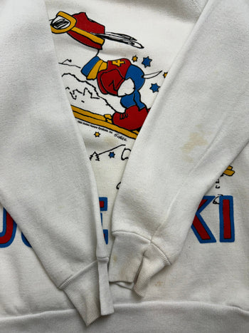 (XS) Vintage '65 Snoopy Joe Ski Sweatshirt White