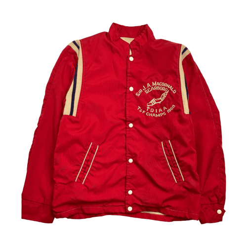 Vintage 60s Satin Bomber Style Jacket Red | Vintage Clothing Store Canada