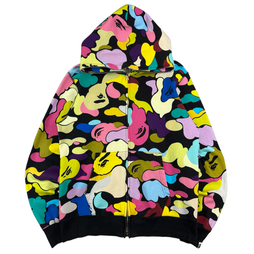 BAPE Giant Ape Multi Camo Full Zip Hoodie (USED) | Vintage Clothing Store Canada
