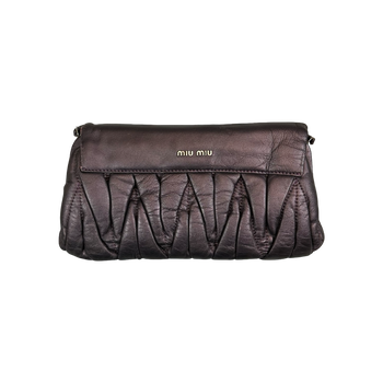 Miu Miu Vitello Lux Matelasse Flap Pochette Purple