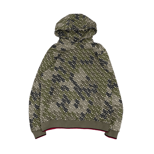 Burberry Monogram Print Hoodie Green (USED) | Vintage Clothing Store Canada
