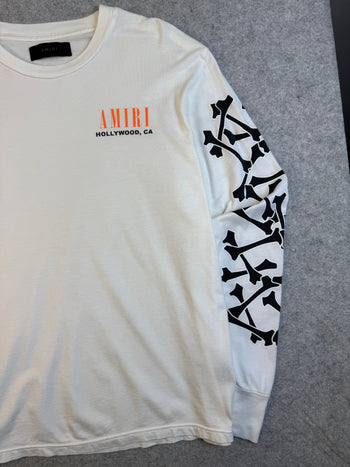 Amiri Bones Stacked L/S Tee White (USED)