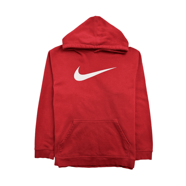 (M) Vintage 2000s Nike Big Swoosh Hoodie Red