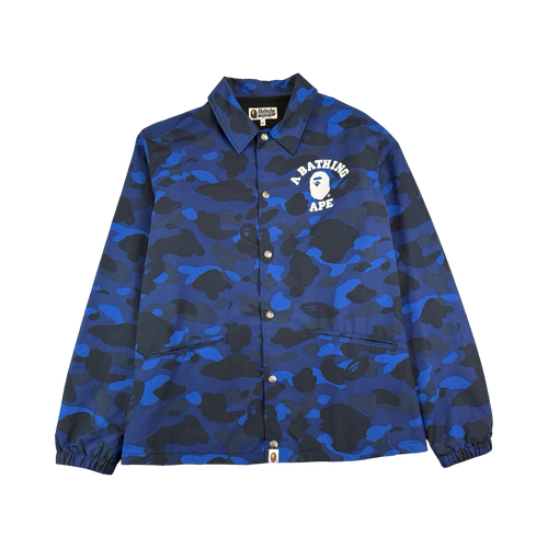 BAPE Color Camo Coach Jacket Blue (USED) | Vintage Clothing Store Canada