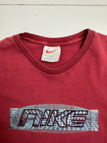Vintage 90s Nike Spell Out Tee Red