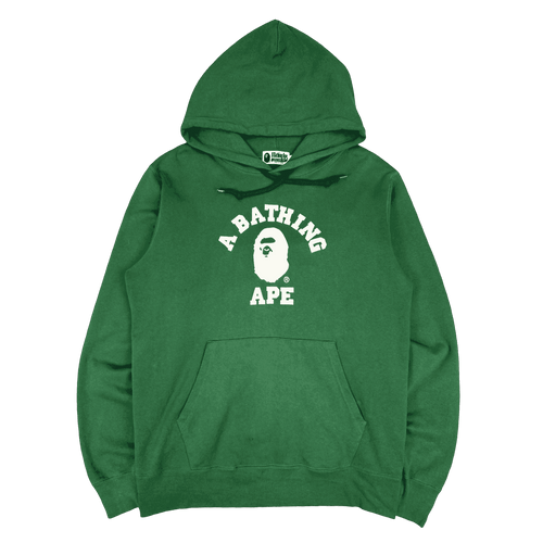 BAPE College Pullover Hoodie Green (USED) | Vintage Clothing Store Canada