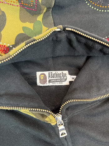 BAPE Spellout Crystal Shark Hoodie Black (USED)