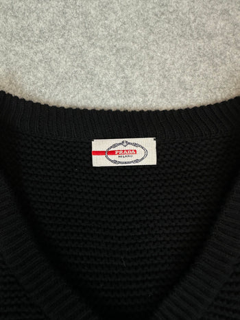 Women's Prada Two Tone Heavyweight Knit Black
