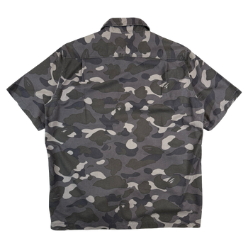 BAPE Desert Camo Velcro Logo Button Up Tee Black/Grey (USED)