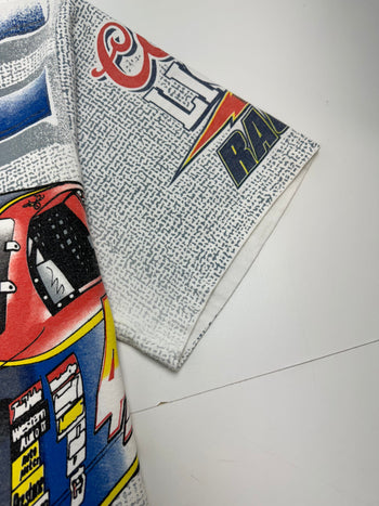 (M) Vintage 90s Nascar AOP Tee White