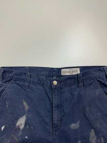 (35) Vintage Carhartt Carpenter Paint Splatter Pants Navy