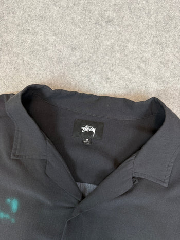 Stussy Pool Hall Rayon Button-up Shirt Black (USED)