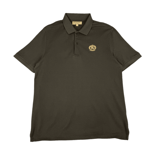 Burberry Archive Logo Cotton Button-up Polo Shirt Brown (USED) | Vintage Clothing Store Canada