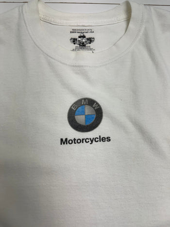 (L) Vintage '05 BMW Motorcycles Logo Tee White