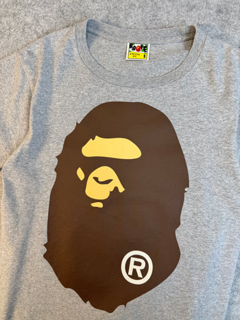 BAPE Big Ape Head Tee Grey (USED)