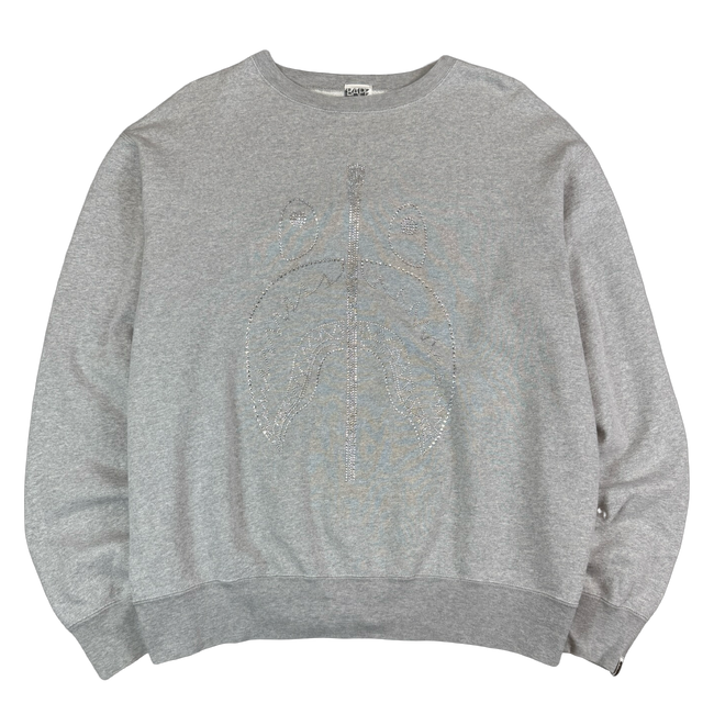 BAPE x Swarovski Crystal Shark Logo Sweatshirt Grey (USED)