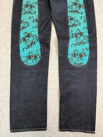 Evisu Lot 2000 No. 3 Daicock Blue Denim Pants