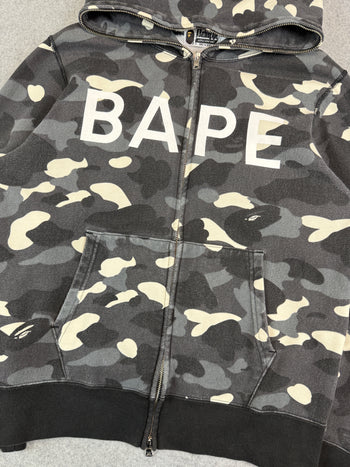 BAPE City Camo Spell Out Full Zip Hoodie Grey (USED)