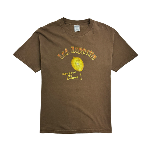 (M) Vintage Led Zeppelin Squeeze My Lemon Tee Brown | Vintage Clothing Store Canada