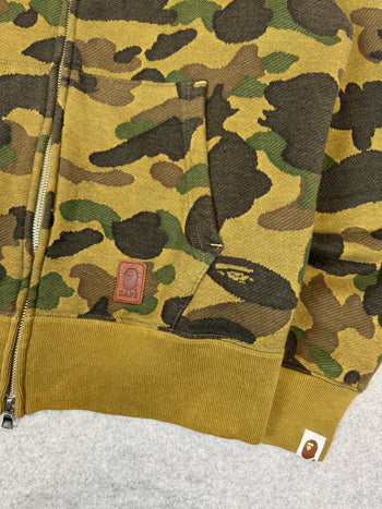 BAPE 1st Camo Jacquard Full Zip Hoodie Green (USED)