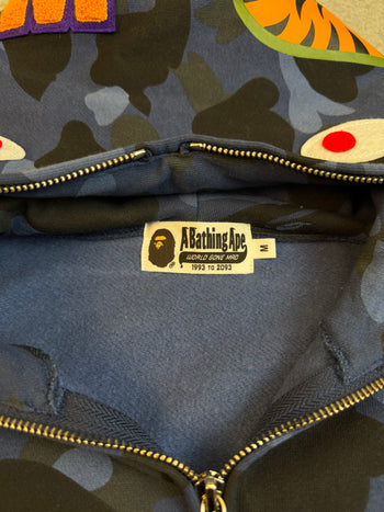 BAPE Shark Camo Full Zip Hoodie Blue (USED)