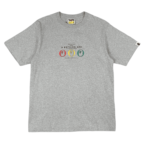 BAPE Rasta 3 Ape Heads Tee Grey | Vintage Clothing Store Canada