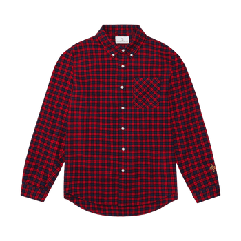 OVO Plaid Pom Pom Flannel Shirt Red/Black
