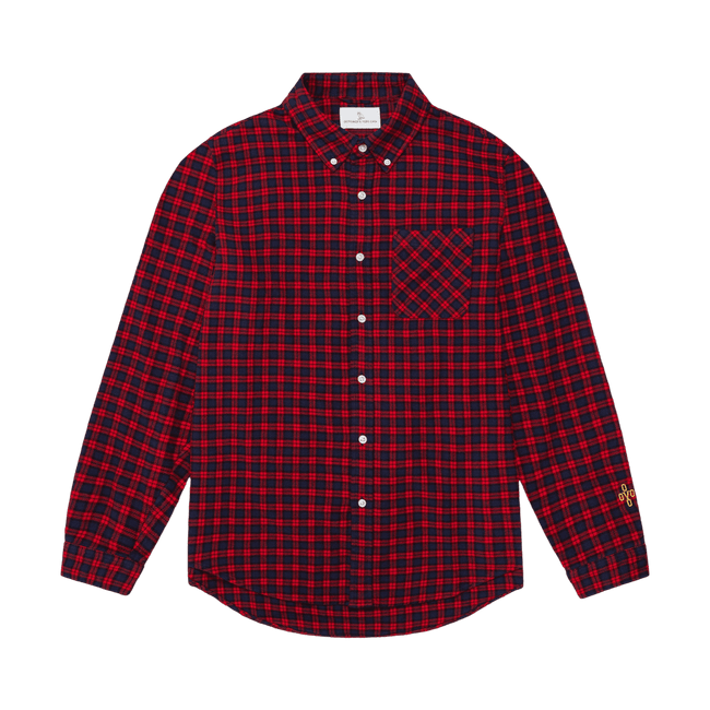 OVO Plaid Pom Pom Flannel Shirt Red/Black