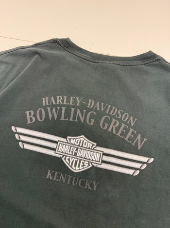 Vintage 2000s Harley Davidson Who Let The Hogs Out Tee Black