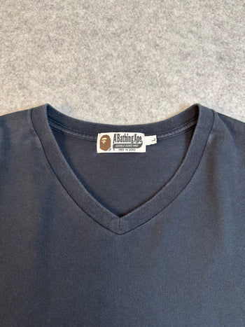 BAPE Rope Side Logo V Neck Tee Black (USED)