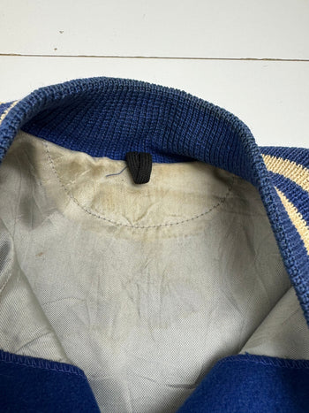 (M) Vintage Button Varsity Jacket Blue