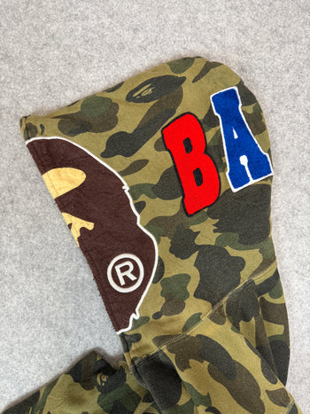 BAPE Ape Head Full Zip Hoodie Camo Green (USED)