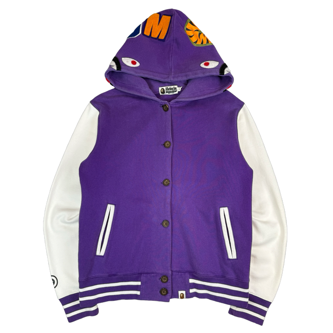 BAPE Varsity Shark Jacket Purple (USED)