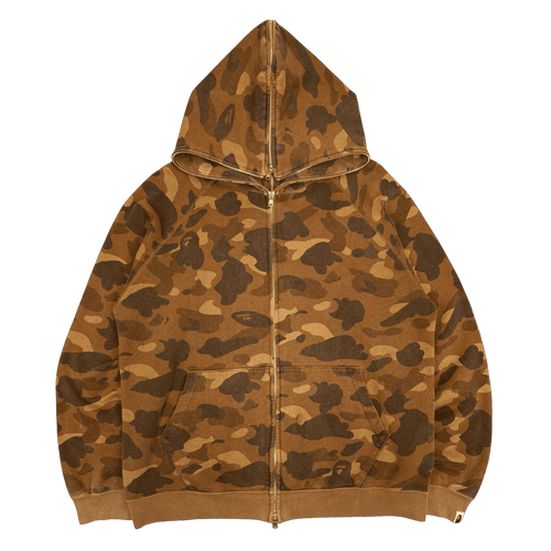 2000s BAPE OG Camo Full Zip Hoodie Brown (USED) | Vintage Clothing Store Canada