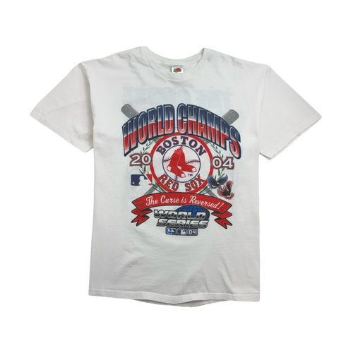 Vintage '04 MLB Boston Red Sox World Champs Tee White | Vintage Clothing Store Canada