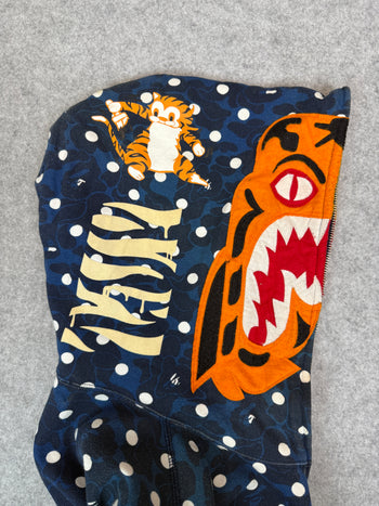 BAPE ABC Camo Polka Dot Shark Full Zip Hoodie Navy (USED)