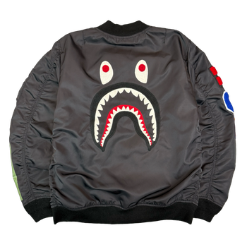 BAPE MA-1 Shark Bomber Jacket Black (USED)