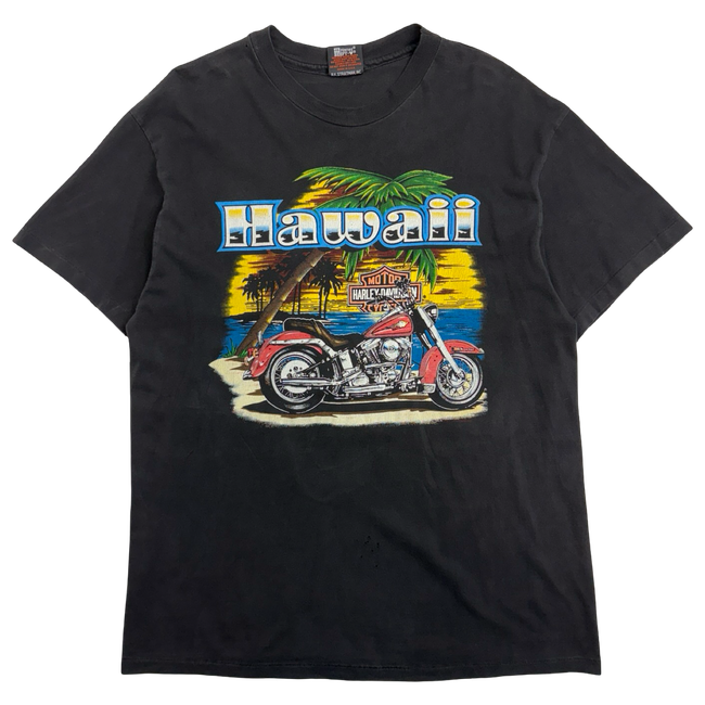 Vintage 1990s Harley Davidson Honolulu Hawaii Tee Black