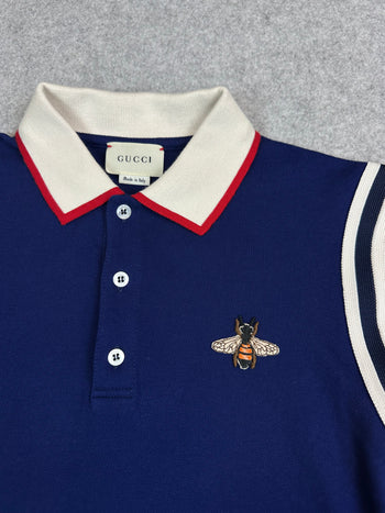 Women's Gucci Bee Polo Tee Navy